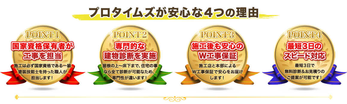 プロタイムズが安心な4つの理由